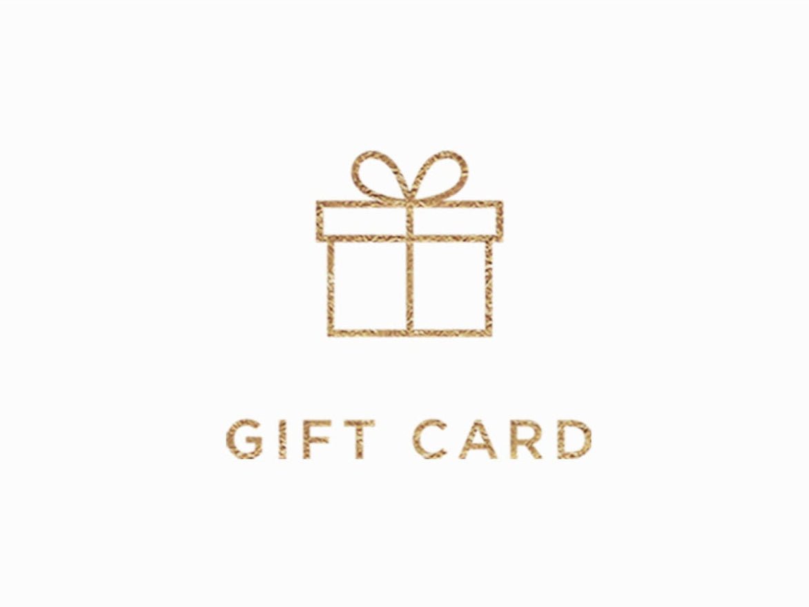 Stock image of a gift voucher and a gift box wrapped in gold foil