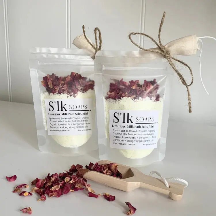 Mini Luxurious. Milk Bath Salts - Beauty Bundles - SLK Soaps - Bath and Body