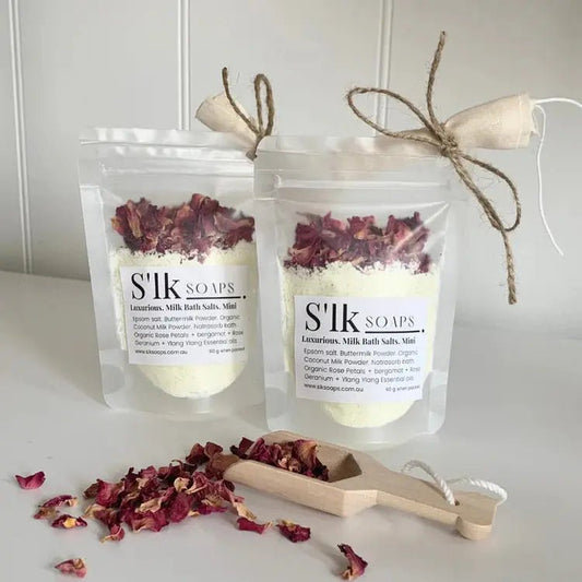 Mini Luxurious. Milk Bath Salts - Beauty Bundles - SLK Soaps - Bath and Body